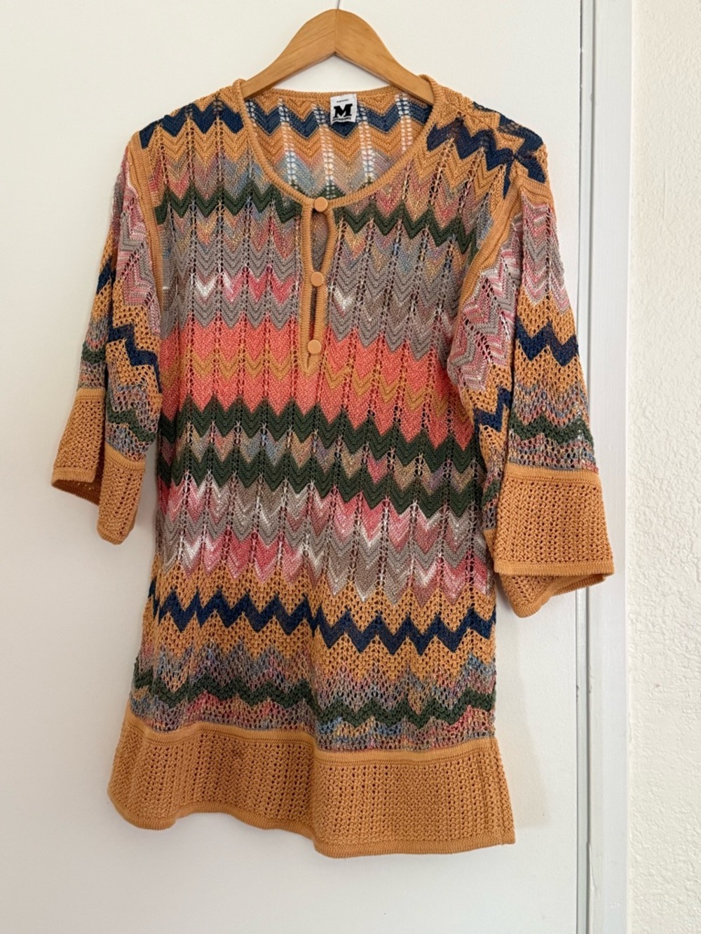 Missoni Multicolor Zigzag Knit Tunic in Mustard Accent